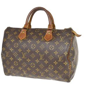 LOUIS VUITTON Speedy 30 Travel Hand Bag Monogram Leather Brown